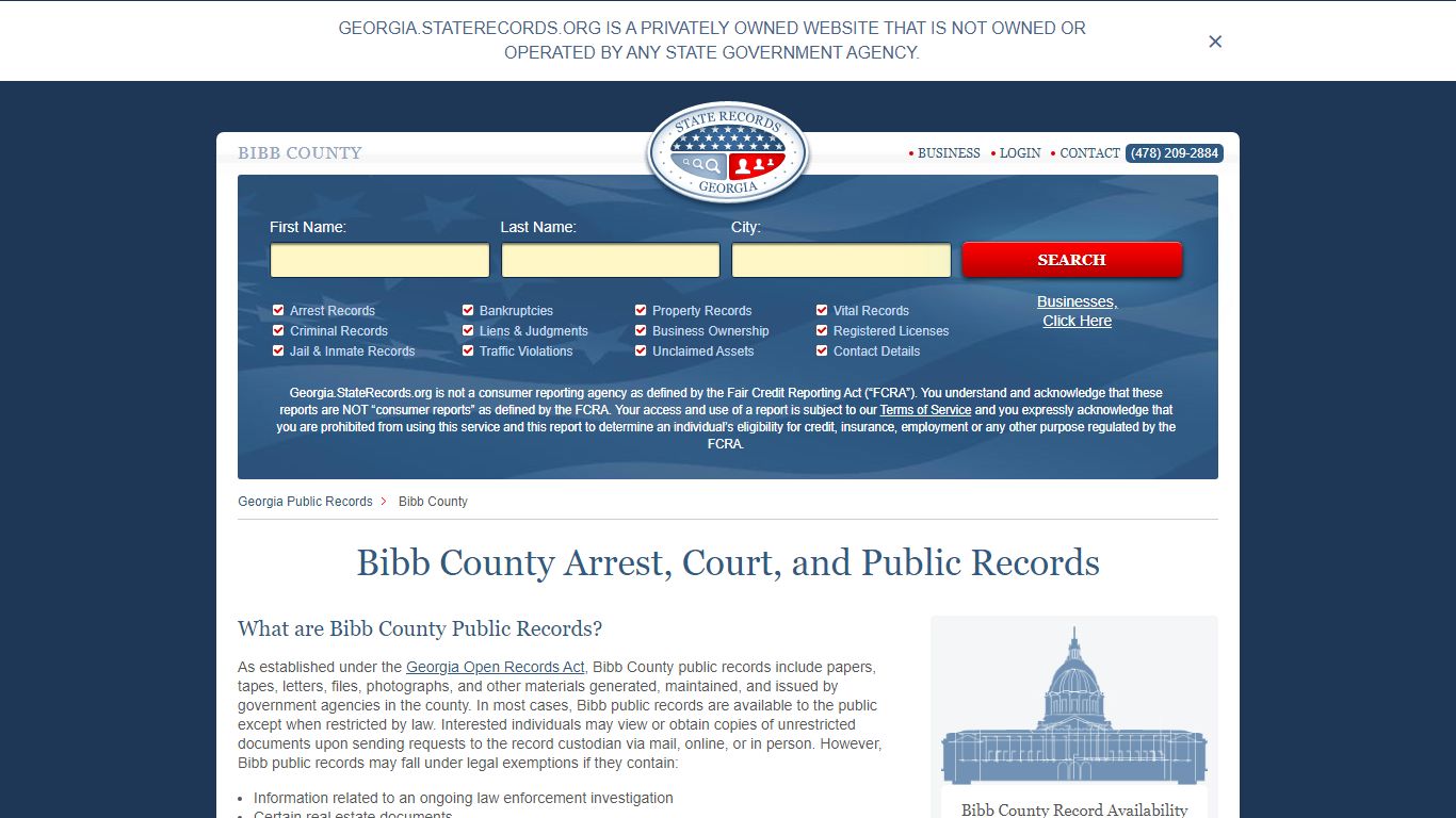 Bibb County Arrest, Court, and Public Records